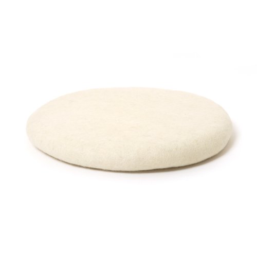 Coussin Chakati rond en feutre - Naturel